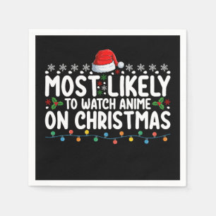 Meest waarschijnlijk om anime te kijken op Kerstmi Servet