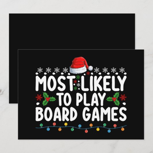 Meest waarschijnlijk om bordspellen te spelen Kers Kaart (Voorkant / Achterkant)
