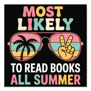 Meest Waarschijnlijk Om De Hele Zomer Boeken Te Le Foto Afdruk