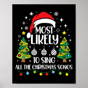 Meest waarschijnlijk om de kerstliedjes Family Mat Poster