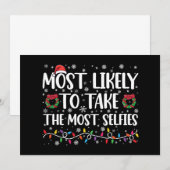 Meest waarschijnlijk om de meest selfies Kerstmis  Kaart (Voorkant / Achterkant)