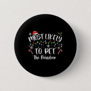 Meest waarschijnlijk om de rendieren leuk kerst te ronde button 5,7 cm