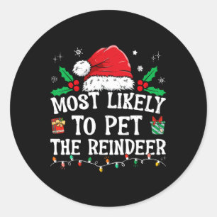 Meest waarschijnlijk om de rendieren leuk kerst te ronde sticker