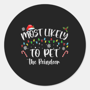 Meest waarschijnlijk om de rendieren leuk kerst te ronde sticker