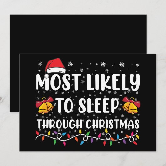 Meest waarschijnlijk om door kerstfeestdagen te sl kaart (Voorkant / Achterkant)