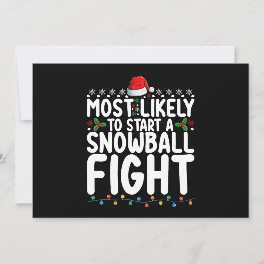 Meest waarschijnlijk om een sneeuwbal gevecht Kers Kaart (Voorkant)
