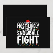 Meest waarschijnlijk om een sneeuwbal gevecht Kers Kaart (Voorkant / Achterkant)
