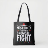 Meest waarschijnlijk om een sneeuwbal gevecht Kers Tote Bag (Voorkant)