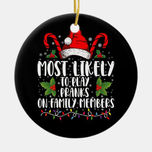 Meest waarschijnlijk om grappen te spelen op famil keramisch ornament (Voorkant)