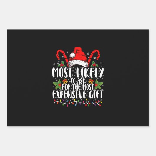 Meest waarschijnlijk om het duurste cadeau te vrag inpakpapier vel (Voorkant)
