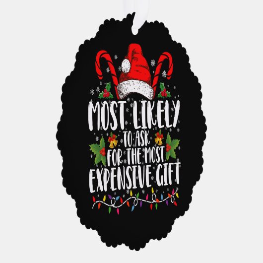 Meest waarschijnlijk om het duurste cadeau te vrag ornament kaart (Rechts)