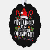 Meest waarschijnlijk om het duurste cadeau te vrag ornament kaart (Links)