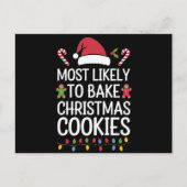 Meest waarschijnlijk om kerstkoekjes te bakken Fun Feestdagenkaart (Voorkant)