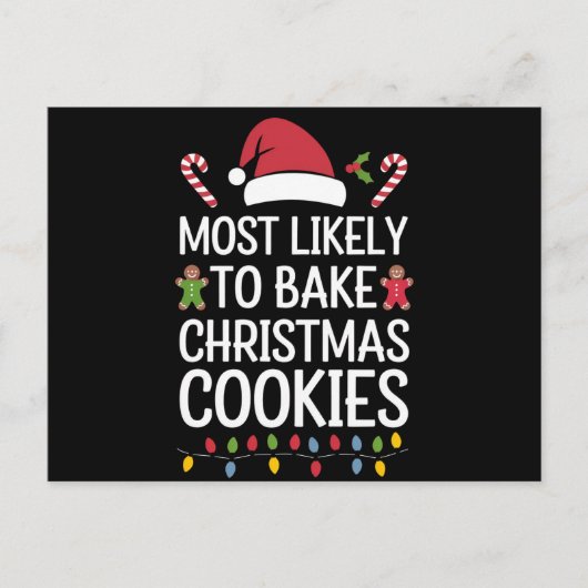 Meest waarschijnlijk om kerstkoekjes te bakken Fun Feestdagenkaart (Voorkant)