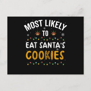 Meest waarschijnlijk om kerstkoekjes te eten briefkaart