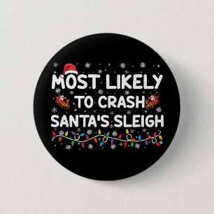 Meest Waarschijnlijk Om Kerstman Slede Te Laten Cr Ronde Button 5,7 Cm