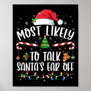 Meest waarschijnlijk om kerstman's oor van familie poster