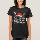 Meest waarschijnlijk om kerstman's oor van familie t-shirt (Voorkant)