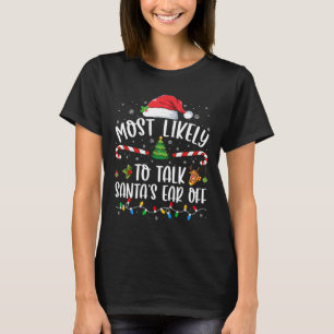 Meest waarschijnlijk om kerstman's oor van familie t-shirt