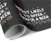 Meest waarschijnlijk om Santa een bier kerstverlic Cadeaupapier (Rol Hoek)