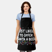 Meest waarschijnlijk om Santa een bier kerstverlic Schort (Gedragen)