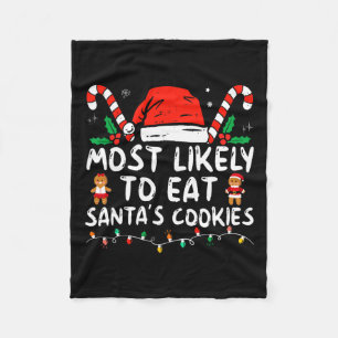Meest waarschijnlijk om Santas Cookies Family Kers Fleece Deken