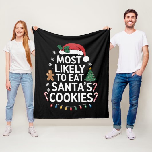 Meest waarschijnlijk om Santas Cookies Family Kers Fleece Deken (In situ)
