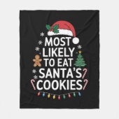 Meest waarschijnlijk om Santas Cookies Family Kers Fleece Deken (Voorkant)