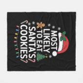 Meest waarschijnlijk om Santas Cookies Family Kers Fleece Deken (Voorkant (Horizontaal))