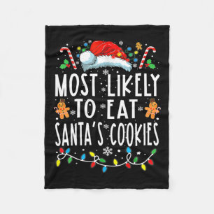 Meest waarschijnlijk om Santas Cookies Family Kers Fleece Deken