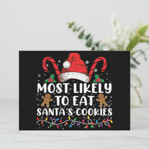 Meest waarschijnlijk om Santas Cookies Family Kers Kaart