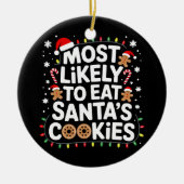 Meest waarschijnlijk om Santas Cookies Family Kers Keramisch Ornament (Voorkant)