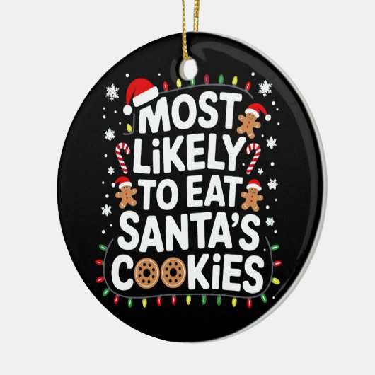 Meest waarschijnlijk om Santas Cookies Family Kers Keramisch Ornament (Links)