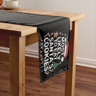 Meest waarschijnlijk om Santas Cookies Family Kers Korte Tafelloper