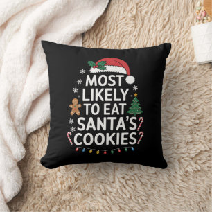 Meest waarschijnlijk om Santas Cookies Family Kers Kussen