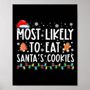 Meest waarschijnlijk om Santas Cookies Family Kers Poster