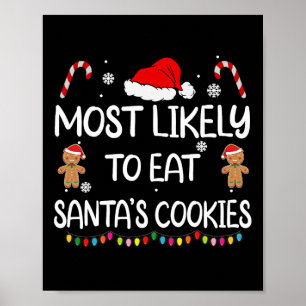 Meest waarschijnlijk om Santas Cookies Family Kers Poster
