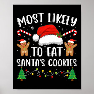 Meest waarschijnlijk om Santas Cookies Family Kers Poster