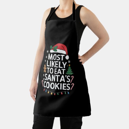 Meest waarschijnlijk om Santas Cookies Family Kers Schort (Insitu)