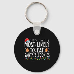 Meest waarschijnlijk om Santas Cookies Family Kers Sleutelhanger