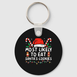 Meest waarschijnlijk om Santas Cookies Family Kers Sleutelhanger