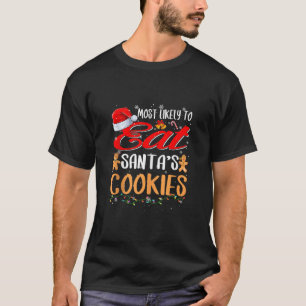 Meest waarschijnlijk om Santas Cookies Family Kers T-shirt