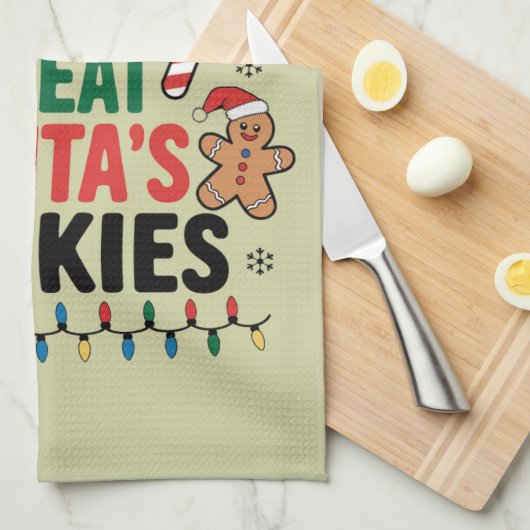 Meest waarschijnlijk om Santas Cookies Family Kers Theedoek (Quarter Fold)