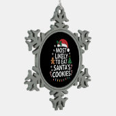Meest waarschijnlijk om Santas Cookies Family Kers Tin Sneeuwvlok Ornament (Links)
