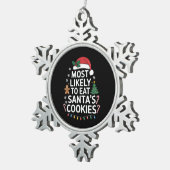 Meest waarschijnlijk om Santas Cookies Family Kers Tin Sneeuwvlok Ornament (Rechts)