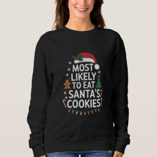 Meest waarschijnlijk om Santas Cookies Family Kers Trui
