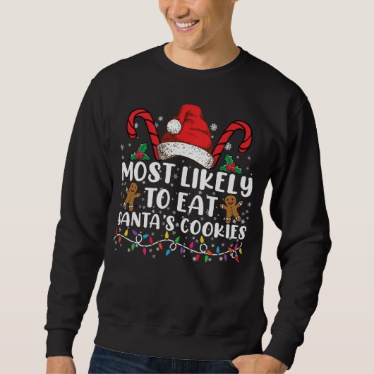 Meest waarschijnlijk om Santas Cookies Family Kers Trui (Voorkant)