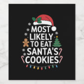 Meest waarschijnlijk om Santas Cookies Family Kers Wijn Etiket (Enkel label)