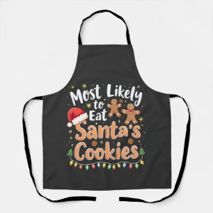 Meest Waarschijnlijk om Santa's Koekjes Santa Hoed Schort