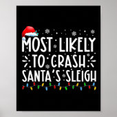 Meest waarschijnlijk om Santa's slee leuk Kerstmis Poster (Voorkant)